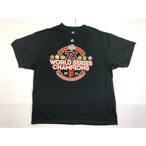 San Francisco Giants 2012 World Series Champions T Shirt 2XL Majestic Black - Picture 1 of 6